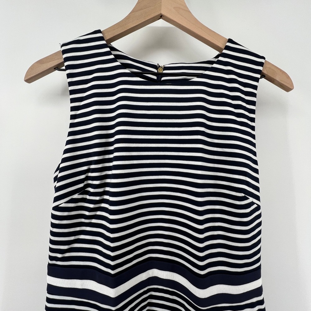 Draper James Women S Sleeveless Striped Pointe Sheath Dress‎ Navy White NWT - Picture 3 of 9